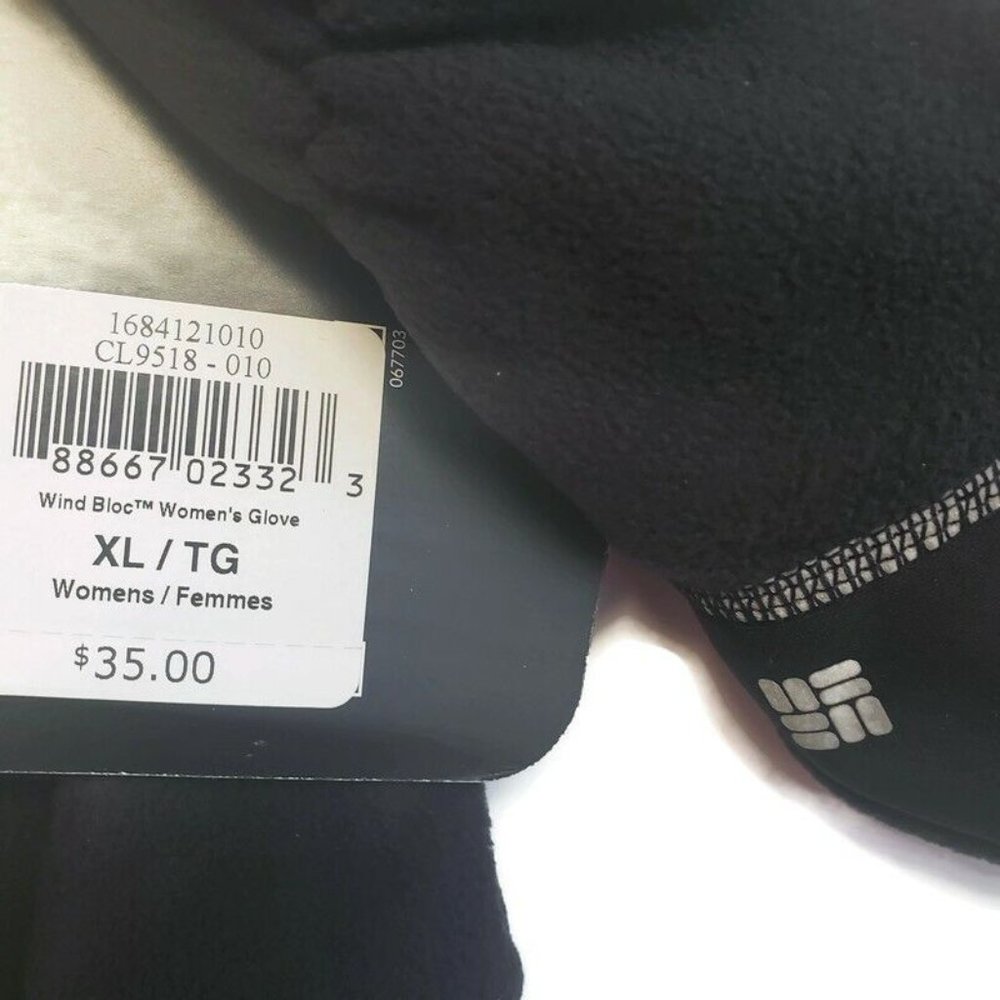 Womens Size L Columbia Omni Wind Bloc Touch Screen Warm Winter Gloves Black - Picture 6 of 6